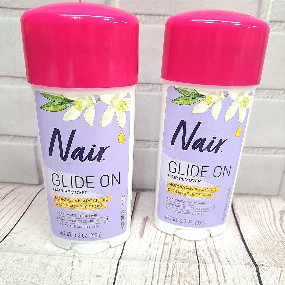 Nair Glide On Hair Remover Moroccan Argan Oil Orange Blossom 3.3oz Lot of 2
